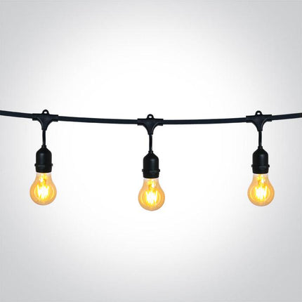 ONE Light | 0994/B BLACK STRING LIGHTS IP44 8,5m 15x E27 12w - OEM NORDIC - Quality Parts Distribution