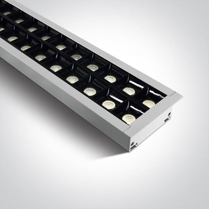 ONE Light | 38150BR/W/C WHITE RECESSED 96pcs SPOTS UGR17 LED 40W CW 1300mm 34d LINEAR 230V DARK LIGHT - OEM NORDIC - Quality Parts Distribution