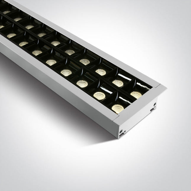ONE Light | 38150BR/W/W WHITE RECESSED 96pcs SPOTS UGR17 LED 40W WW 1300mm 34d LINEAR 230V DARK LIGHT - OEM NORDIC - Quality Parts Distribution