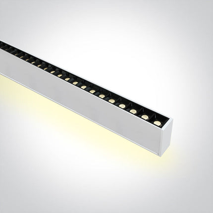 ONE Light | 38150BU/W/W WHITE 48pcs SPOTS 40W 34d UGR17 + UPLIGHT LED 20W 120d WW 1300mm LINEAR 230V DARK LIGHT - OEM NORDIC - Quality Parts Distribution