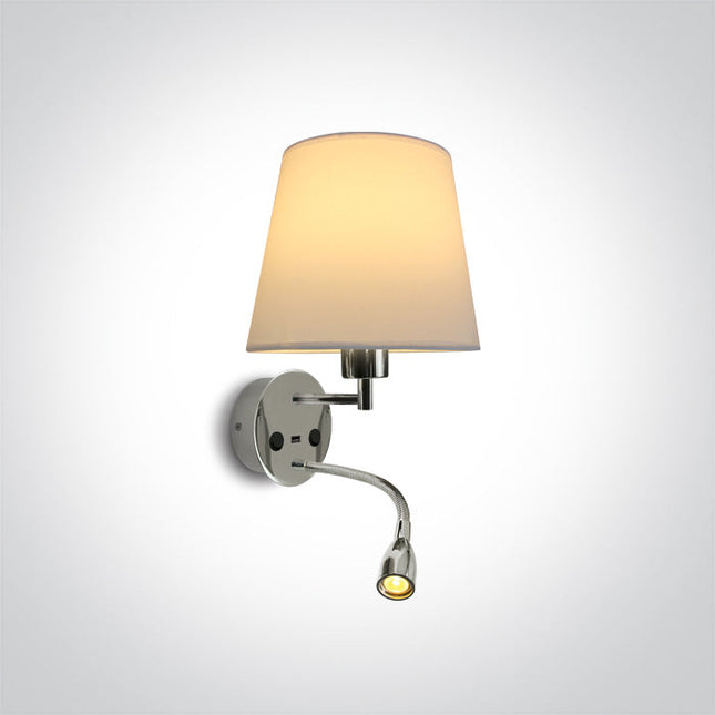 ONE Light | 61080/C/W CHROME WALL LIGHT LED 3W WW + 12W E27+ USB SOCKET - OEM NORDIC - Quality Parts Distribution