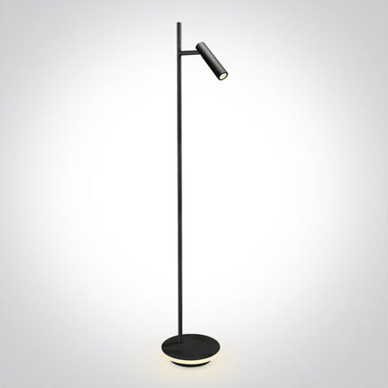 ONE Light | 61132B/B/W BLACK LED READING 3W + 8W BASE WW FLOOR LAMP IP20 230v - OEM NORDIC - Quality Parts Distribution