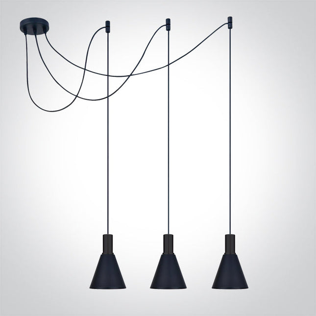 ONE Light | 63122B/B BLACK WITH BLACK SHADE 10W 3xE27 - OEM NORDIC - Quality Parts Distribution