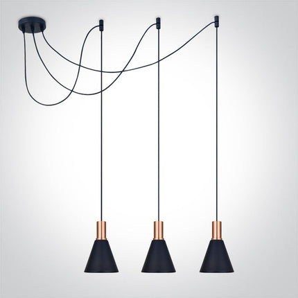 ONE Light | 63122B/CU COPPER BLACK SHADE 10W 3xE27 - OEM NORDIC - Quality Parts Distribution