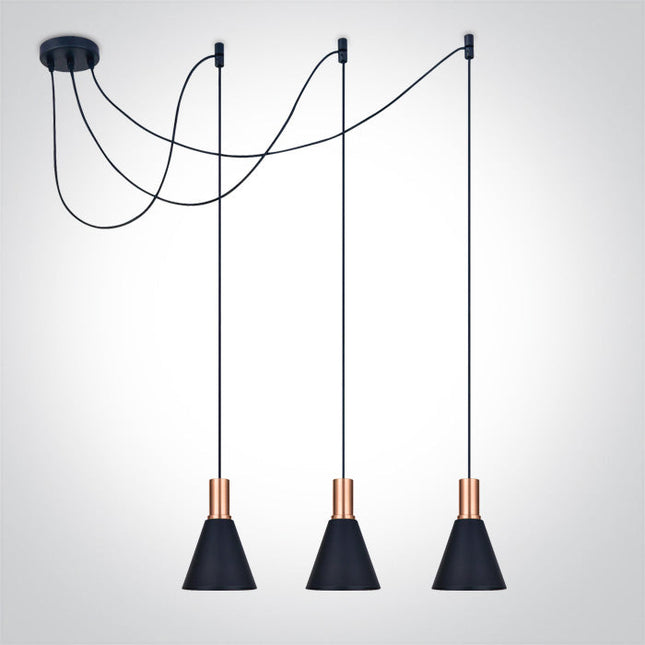 ONE Light | 63122B/CU COPPER BLACK SHADE 10W 3xE27 - OEM NORDIC - Quality Parts Distribution