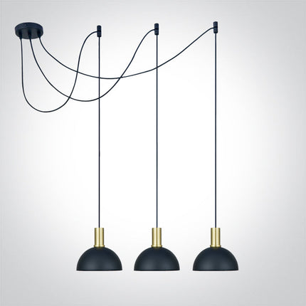ONE Light | 63140C/BBS BRUSHED BRASS WITH BLACK SHADE 10W 3xE27 - OEM NORDIC - Quality Parts Distribution