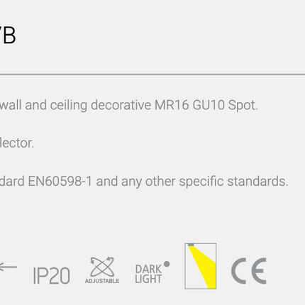 ONE Light | 65105N/B/B BLACK BLACK REFLECTOR GU10 10W DARK LIGHT