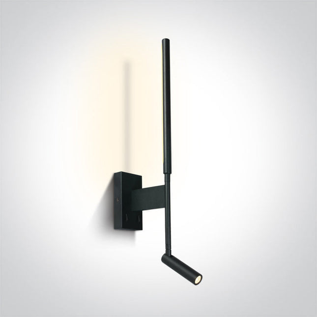 ONE Light | 65144/B/W BLACK LED READING 3W + 6W BACK LIGHT WW WALL LAMP IP20 230v - OEM NORDIC - Quality Parts Distribution
