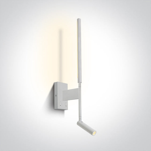 ONE Light | 65144/W/W WHITE LED READING 3W + 6W BACK LIGHT WW WALL LAMP IP20 230v - OEM NORDIC - Quality Parts Distribution