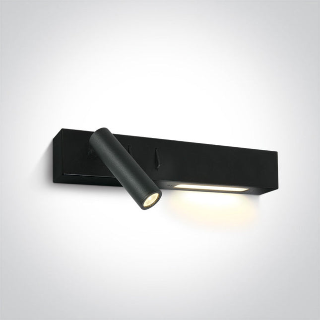 ONE Light | 65146/B/W BLACK LED 3W + 6W WW WALL LAMP IP20 230v LEFT - OEM NORDIC - Quality Parts Distribution