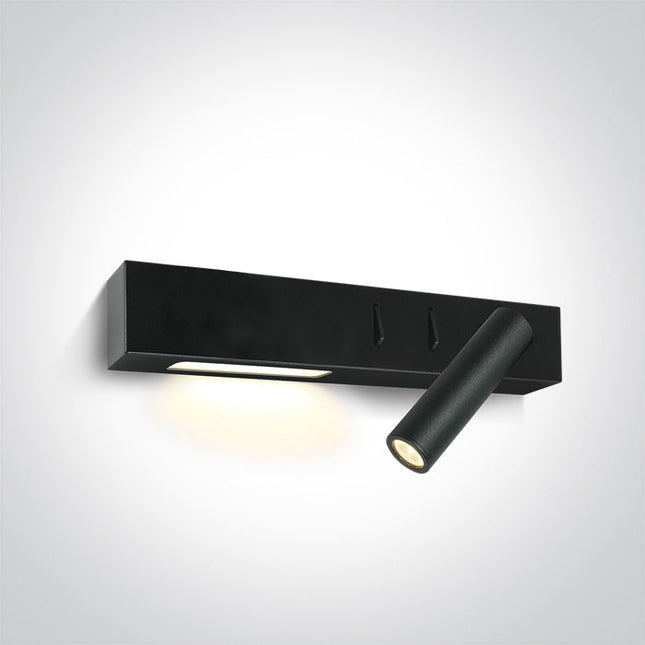 ONE Light | 65146A/B/W BLACK LED 3W + 6W WW WALL LAMP IP20 230v RIGHT - OEM NORDIC - Quality Parts Distribution