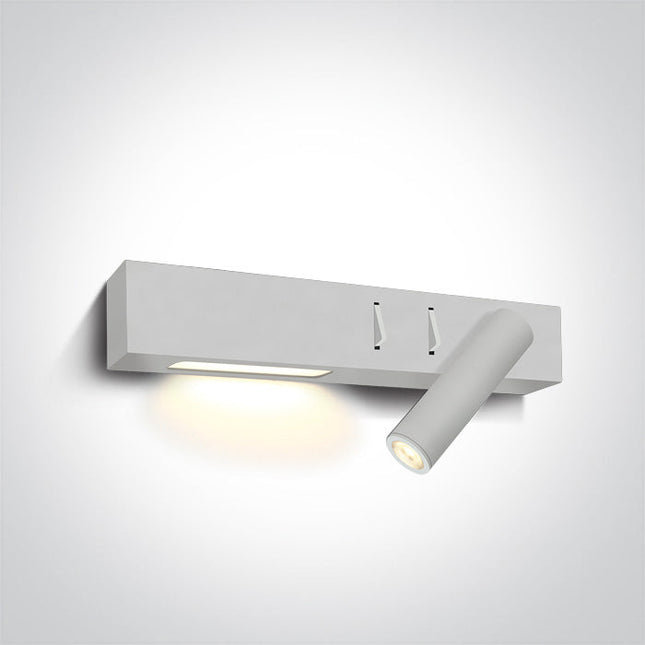 ONE Light | 65146A/W/W WHITE LED 3W + LED 6W WW WALL LAMP IP20 230v RIGHT - OEM NORDIC - Quality Parts Distribution