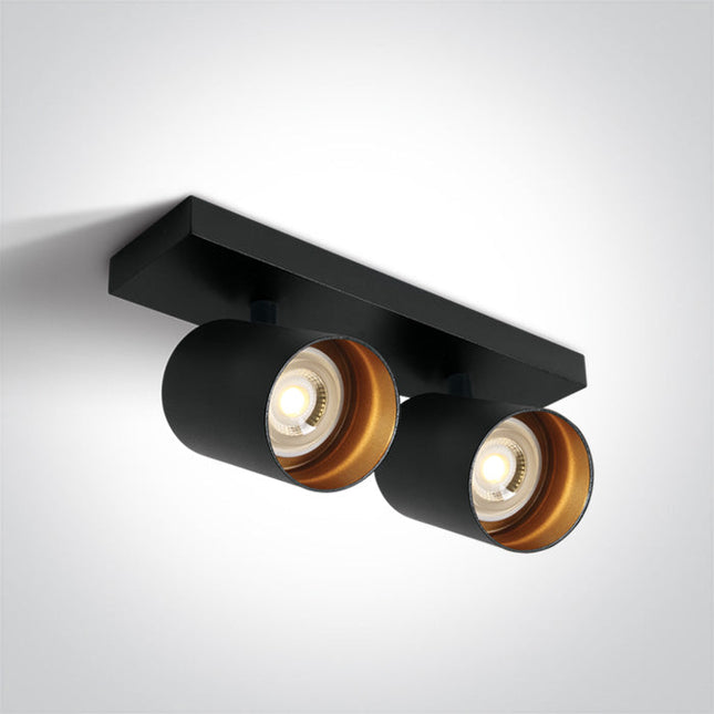 ONE Light Spotlight 2W IP20 Black-Brass 65205N/B