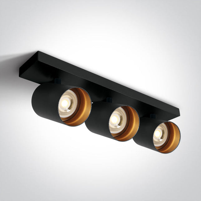 ONE Light Spotlight 3W IP20 Black-Brass 65305N/B