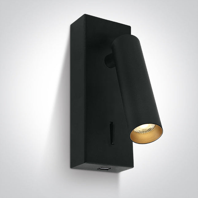 ONE Light | 65746A/B/W BLACK LED 3W WW IP20 230V USB 2A - OEM NORDIC - Quality Parts Distribution
