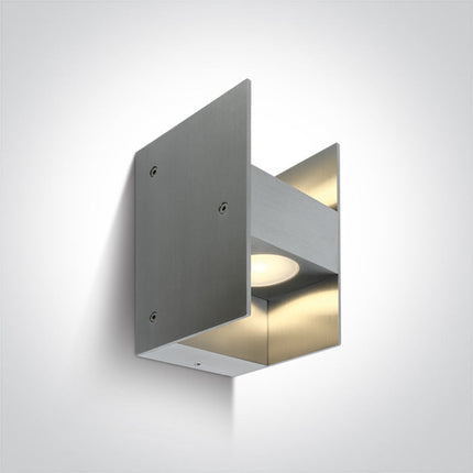 ONE Light | 67336/AL/W ALUMINIUM WALL LED 2x1w WW IP54 100-240V - OEM NORDIC - Quality Parts Distribution