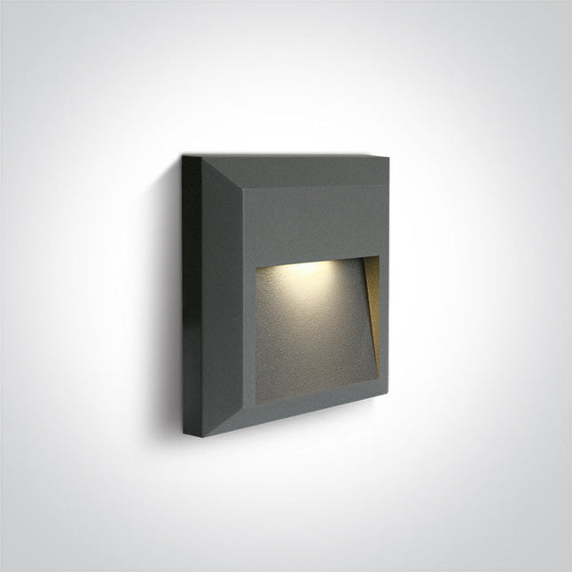 ONE Light | 67388B/AN/W ANTHRACITE LED WALL LIGHT 2W WW DARK LIGHT IP65 230V - OEM NORDIC - Quality Parts Distribution