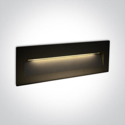 ONE Light | 68068C/B/W BLACK WALL RECESSED LED 7W IP65 DARK LIGHT 100-240V - OEM NORDIC - Quality Parts Distribution
