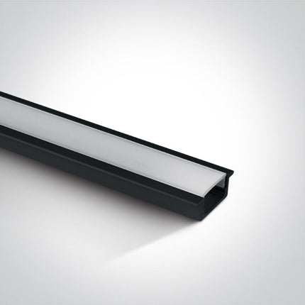 ONE Light | 7902R/B BLACK RECESSED PROFILE 2m + PC opal diffuser - OEM NORDIC - Quality Parts Distribution