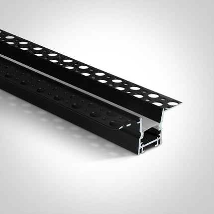 ONE Light | 7903TR/B BLACK TRIMLESS PROFILE 2m FOR 12mm STRIPS + PC Opal DIFFUSER DARK LIGHT - OEM NORDIC - Quality Parts Distribution