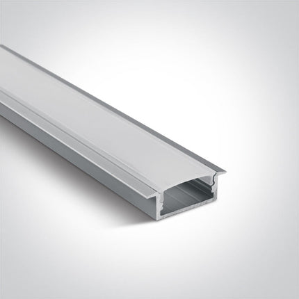 ONE Light | 7906R/AL RECESSED PROFILE 2m FOR 20mm STRIPS + PC OPAL DIFF - OEM NORDIC - Quality Parts Distribution