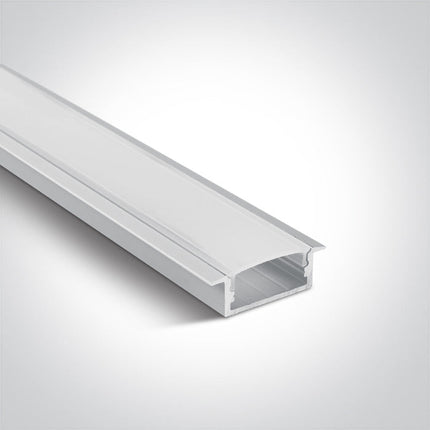 ONE Light | 7906R/W WHITE RECESSED PROFILE 2m FOR 20mm STRIPS + PC OPAL DIFF - OEM NORDIC - Quality Parts Distribution