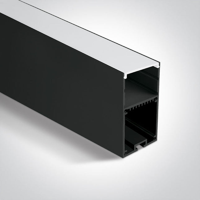 ONE Light | 7910/B BLACK PROFILE 2m + PC OPAL DIFFUSER - OEM NORDIC - Quality Parts Distribution