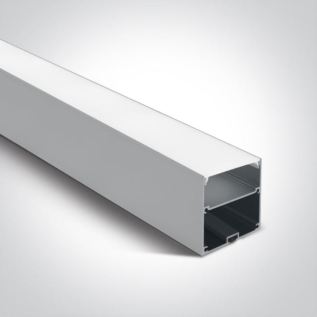 ONE Light | 7910A/AL SURFACE PROFILE 2m FOR 45mm STRIPS + PC OPAL DIFF - OEM NORDIC - Quality Parts Distribution