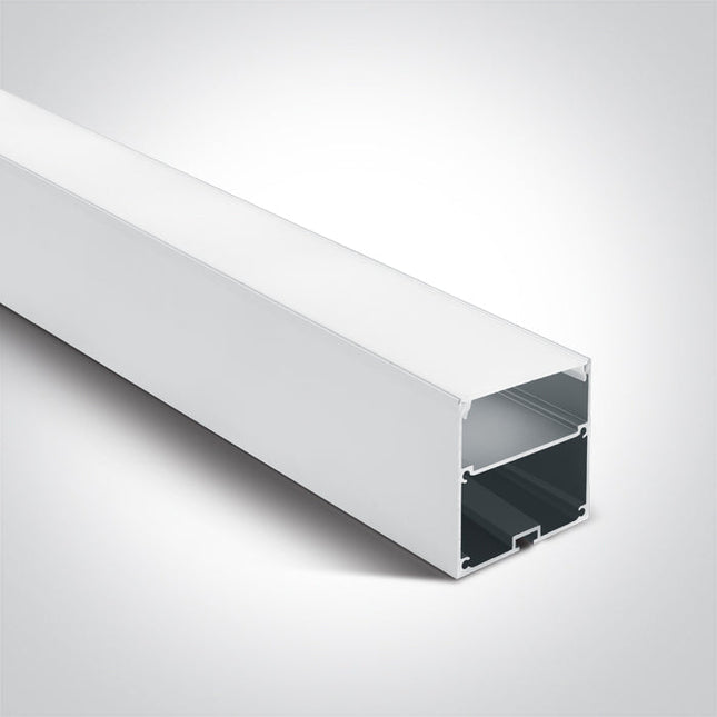 ONE Light | 7910A/W WHITE SURFACE PROFILE 2m FOR 45mm STRIPS + PC OPAL DIFFUSER - OEM NORDIC - Quality Parts Distribution