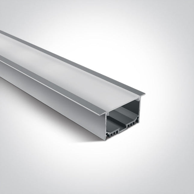 ONE Light | 7910AR/AL RECESSED PROFILE 2m FOR 40mm STRIPS + PC OPAL DIFF - OEM NORDIC - Quality Parts Distribution