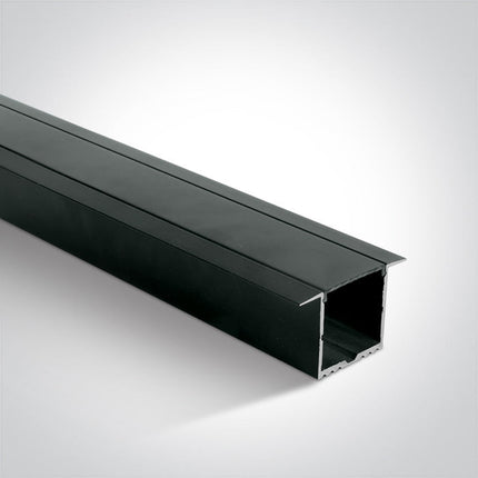 ONE Light | 7910R/B/B BLACK RECESSED PROFILE 2m + BLACK PC diffuser - OEM NORDIC - Quality Parts Distribution