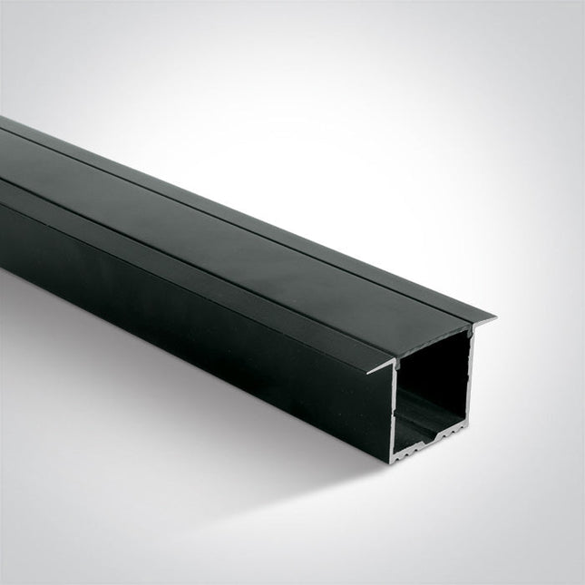 ONE Light | 7910R/B/B BLACK RECESSED PROFILE 2m + BLACK PC diffuser - OEM NORDIC - Quality Parts Distribution