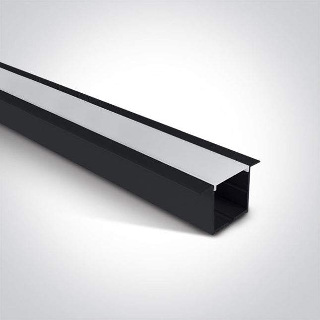 ONE Light | 7910R/B BLACK RECESSED PROFILE 2m + PC opal diffuser - OEM NORDIC - Quality Parts Distribution