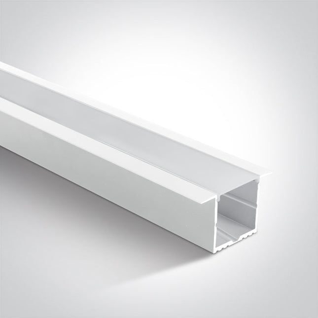 ONE Light | 7910R/W WHITE RECESSED PROFILE 2m + PC opal diffuser - OEM NORDIC - Quality Parts Distribution