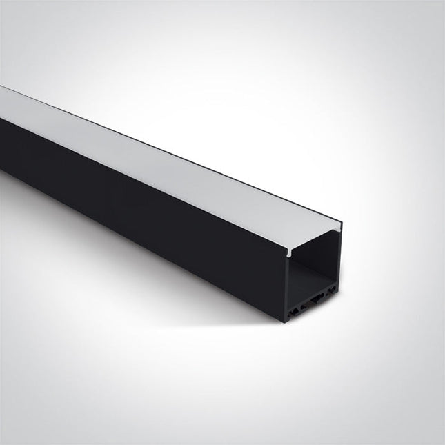 ONE Light | 7912/B BLACK PROFILE 2m + PC OPAL DIFFUSER - OEM NORDIC - Quality Parts Distribution