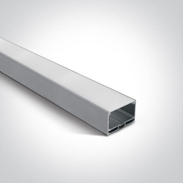 ONE Light | 7912A/AL SURFACE PROFILE 2m FOR 40mm STRIPS + PC OPAL DIFF - OEM NORDIC - Quality Parts Distribution