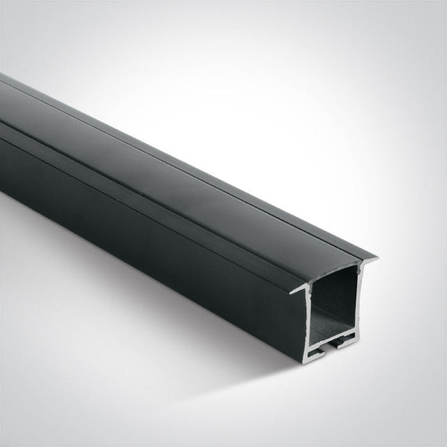 ONE Light | 7912R/B/B BLACK RECESSED PROFILE 2m + BLACK PC diffuser - OEM NORDIC - Quality Parts Distribution