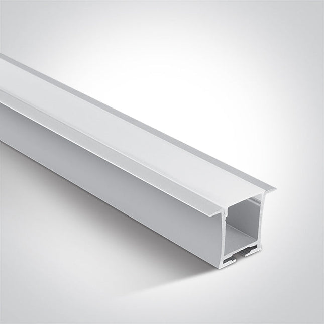 ONE Light | 7912R/W WHITE RECESSED PROFILE 2m + PC OPAL DIFFUSER - OEM NORDIC - Quality Parts Distribution