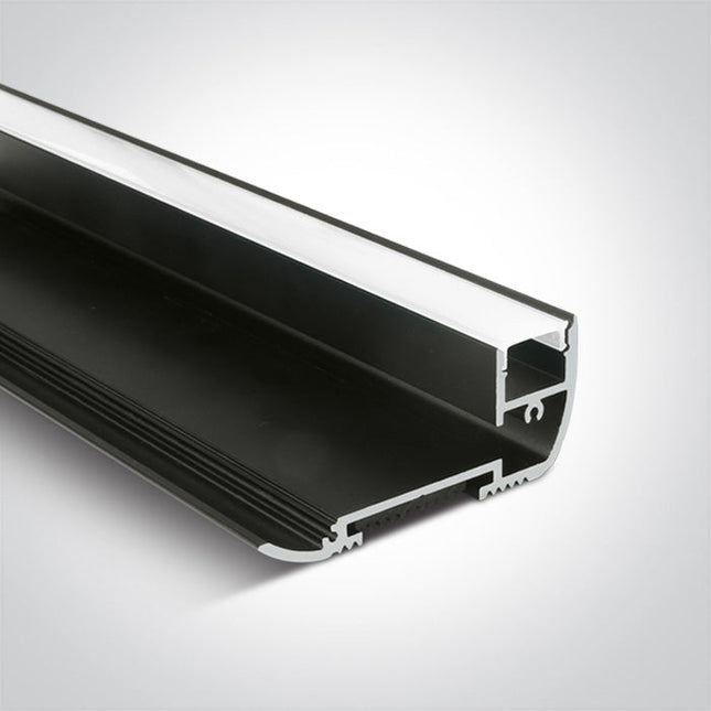 ONE Light | 7920/B BLACK ALUMINIUM LED PROFILE FOR STEPS 2m - OEM NORDIC - Quality Parts Distribution
