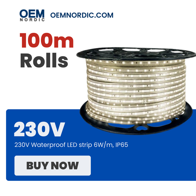 ONE Light | 7850/W SMD LED ROPE 6W/m WW IP65 230v DIMMABLE