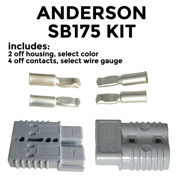 Anderson SB 175 Amp KIT of 2 connectors, select housing color and wire gauge - OEM NORDIC - Quality Parts Distribution