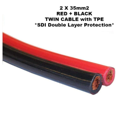 RADAFLEX® 300/500 V Twin Parallel Cable, Red/Black -25/70 °C - One Meter - OEM NORDIC - Quality Parts Distribution