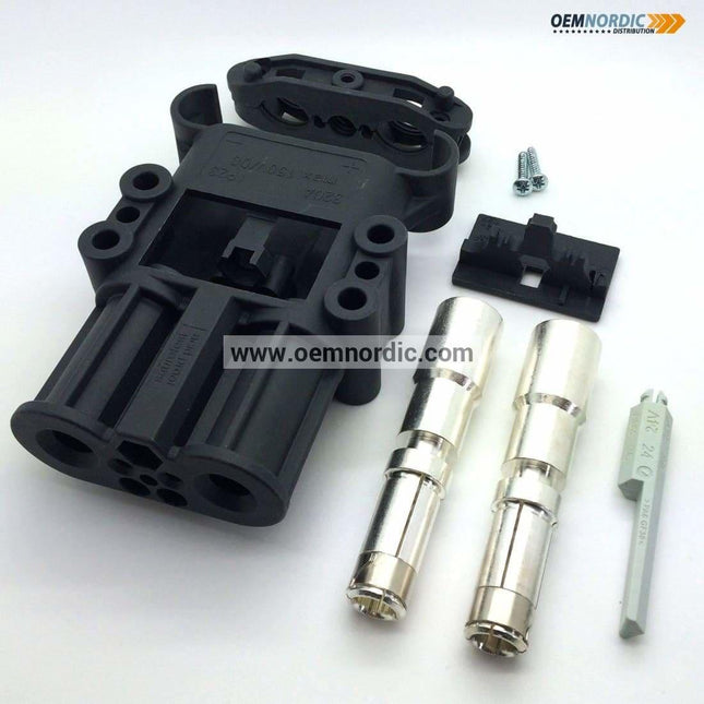 REMA BATTERY CONNECTOR DIN 320, SOCKET with contacts, Standard Black Housing - OEM NORDIC - Quality Parts Distribution