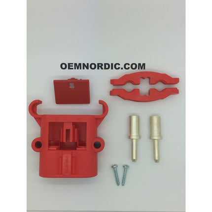 REMA BATTERY CONNECTOR DIN80 RED, PLUG with contacts, Battery Acid Resistant Housing - OEM NORDIC - Quality Parts Distribution