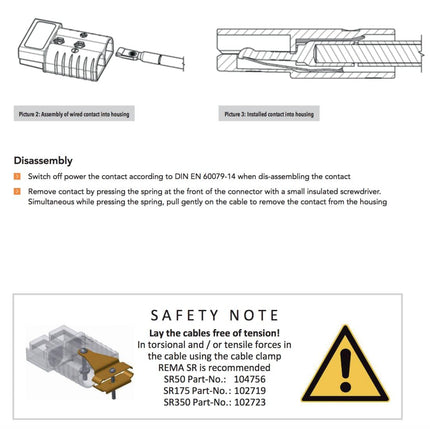 REMA SR 350 FLAT BLADE CONTACT BATTERY CONNECTOR - OEM NORDIC - Quality Parts Distribution