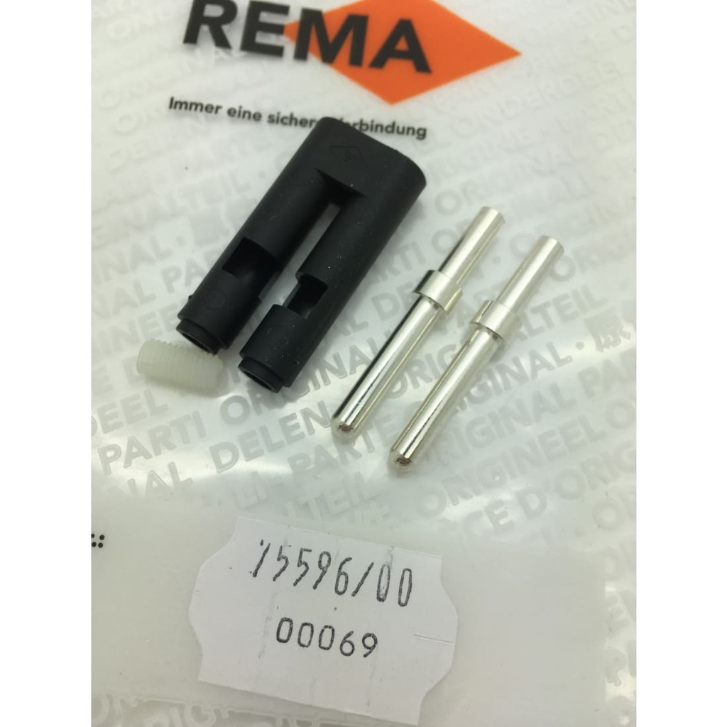 REMA 108751/7559600 DIN 320 & DIN 640 pilot cont. set plug (set = 2 contacts + adapter + screw)