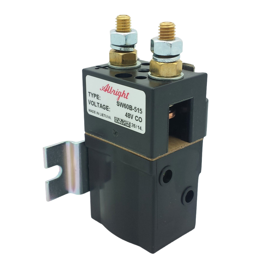 SW60B-515 Albright 80A/80A 48V CO 1-pole 1-throw Contactor, Removable Bracket