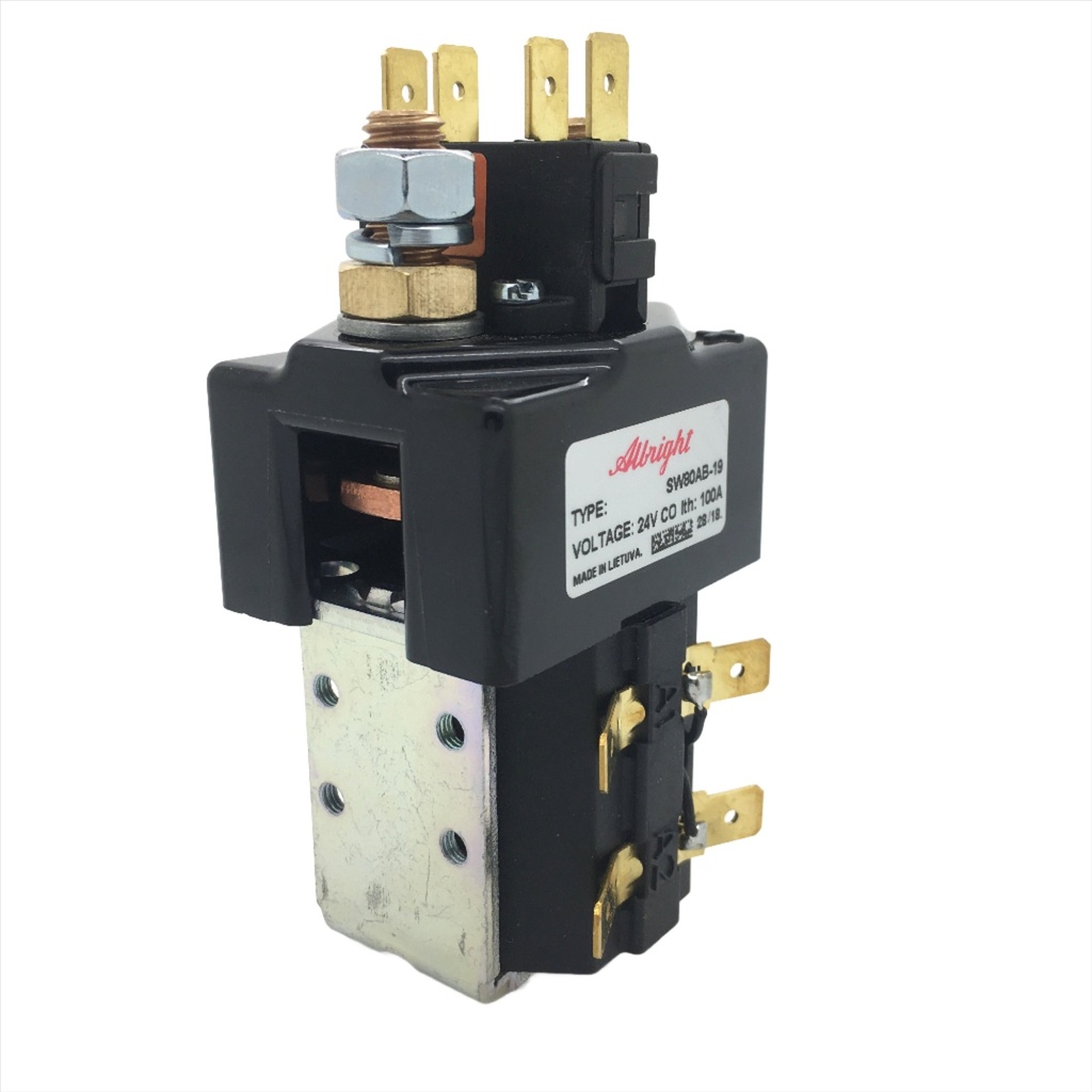 SW80AB-19 Albright 100A Single Acting Solenoid Contactor 24V CO