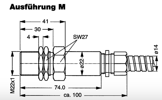 TE / Jaquet Speed Sensor DSE 2220 MTZ (5m) (MPN: 304Z-03029 / DSE 2220 MTZ (5m) -Series)