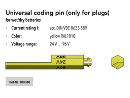 [106-100048] REMA 100048/7523101 DIN 160/320/640 coding pin yellow (wet/ dry)